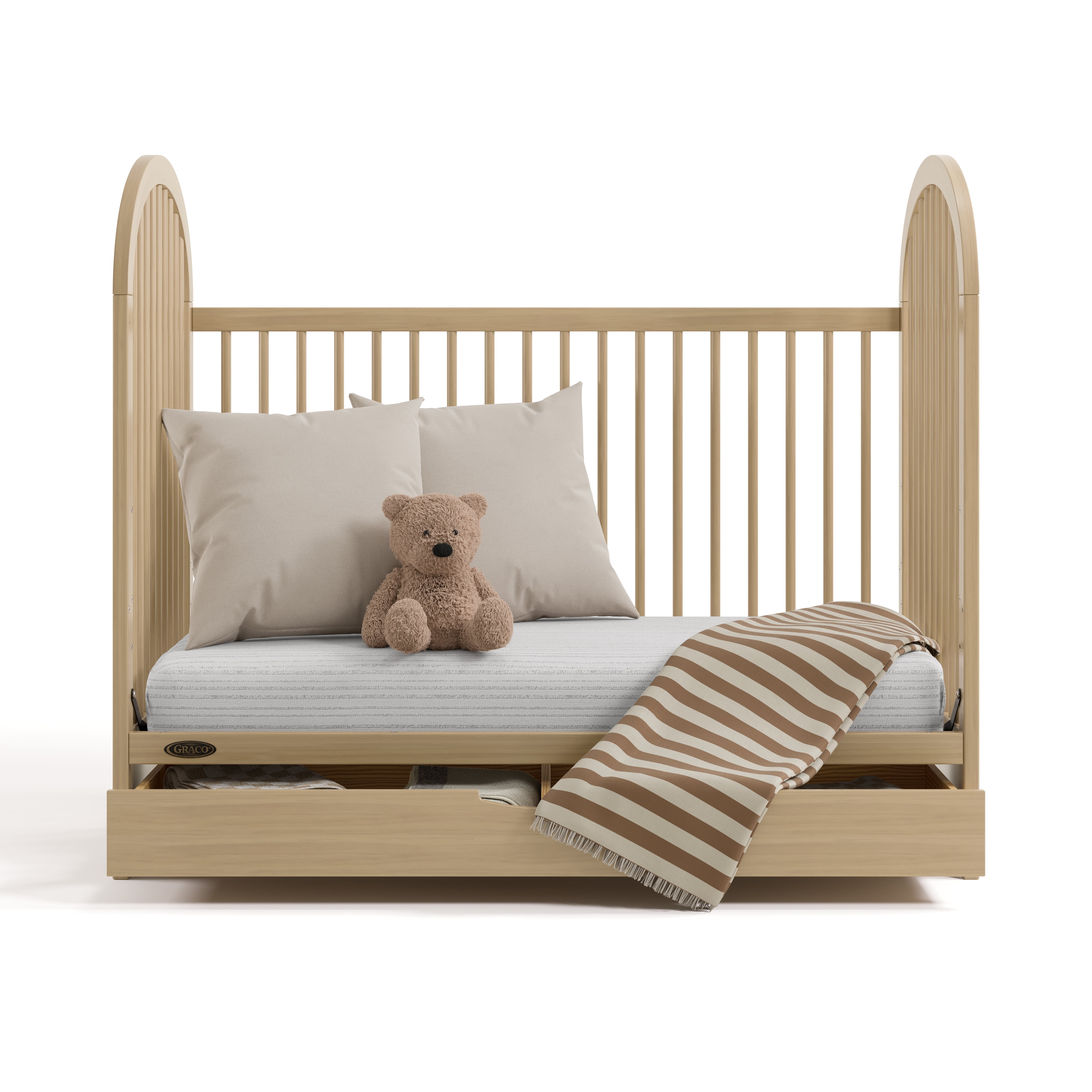 Graco Olivia 3-In-1 Convertible Baby Crib with Drawer, Driftwood