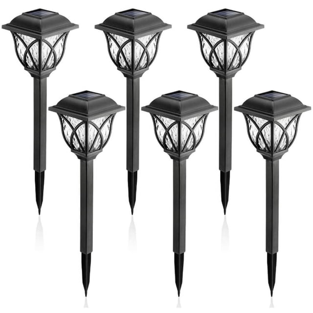 6 Pcs Lampes Solaires de Jardin Extérieures LED Piquet Décor de Pelouse Multicolore