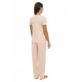 thumbnail image 2 of Women's Pajama Set PJ Cotton Lounge Sleep Wear, XXL, Pale Pink, by Ambesonne, 2 of 3