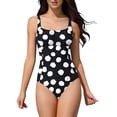 thumbnail image 5 of Jamicy Women's One Piece Swimsuit Square Neck Sporty Ruched Slimming Monokini High Cut Tummy Control Bathing Suit, 5 of 8
