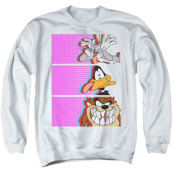 Looney Tunes Tiles Adult Crewneck Sweatshirt White