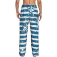 thumbnail image 3 of Uemuo Ocean on Striped Pattern Men's Wide Leg Palazzo Lounge Pants with Pockets Light Weight Loose Comfy Casual Pajama Pants-XX-Large, 3 of 9