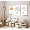 thumbnail image 3 of 3 Pcs Nursery Canvas Wall Art Pink Sun Rainbow Hearts Posters Prints Boho Kids Room Pictures Wall Decor for Toddlers Children Baby Girl Bedroom Home Decoration, 3 of 5