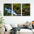 thumbnail image 3 of IDEA4WALL 3 Piece Framed Canvas Wall Art for Living Room, Bedroom Waterfall in Deep Forest of Croatia Canvas Prints for Modern Home Decoration Ready to Hang, 3 of 4