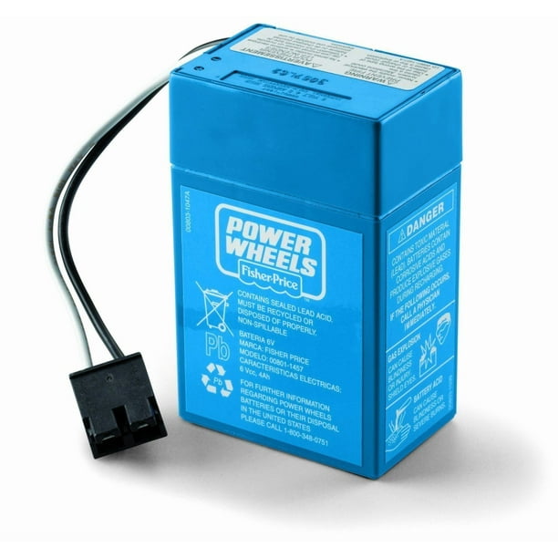 Power Wheels 6 Volts, Batterie Bleue, 00801-1457, 00801-1900