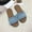 Blue, variant on HaoXianJian Women's Ruffled Flat Sandals Open Toe Summer Dressy Slip on Slide Outdoor Slippers Softable Shoes