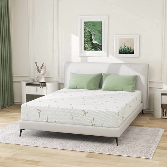 IULULU 6 Inch Full, Green Tea Gel Memory Foam Mattress | Medium, Pressure Relief, CertiPUR-US Certified Mattress in Box