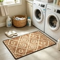 thumbnail image 4 of Throw Rug Washable Non Slip Low Pile Soft Bedside Rug 31x20 Inch Indoor Vintage Small Area Rugs Door Mat for Entrance Kitchen Bedroom, Brown, 4 of 10
