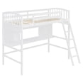 thumbnail image 6 of Bed Frame Twin size Loft Bed with Storage Shelves, Desk and Ladder, White(OLD SKU: LT000140KAA), 6 of 8