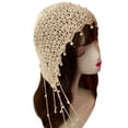 thumbnail image 2 of Women Hat Solid Color Faux Pearl Design Super Soft Breathable Wear Resistant Women Spring Autumn Knitted Hat Beanie Cap Decor for Daily Wear, 2 of 8
