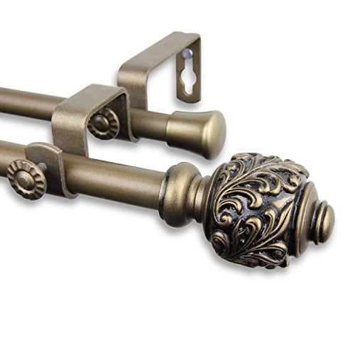 A&F Rod Decor - Deena Double Curtain Rod 84-120 inch - Antique Gold