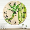 thumbnail image 2 of Designart 'The Forest of Bamboo Branches VI' Tropical Wood Wall Clock, 2 of 5