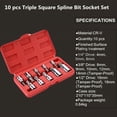 thumbnail image 2 of 10Pcs Xzn 12 Point Mm Triple Square Bit Socket Steel 4-18Mm Tool Set, 2 of 7