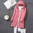 thumbnail image 7 of Women Ultra Lightweight Packable Long Puffer Jacket 2023  Autumn Winter Warm Hat Detachable Hooded Female Coat Parka 5XL 7XL, 7 of 7