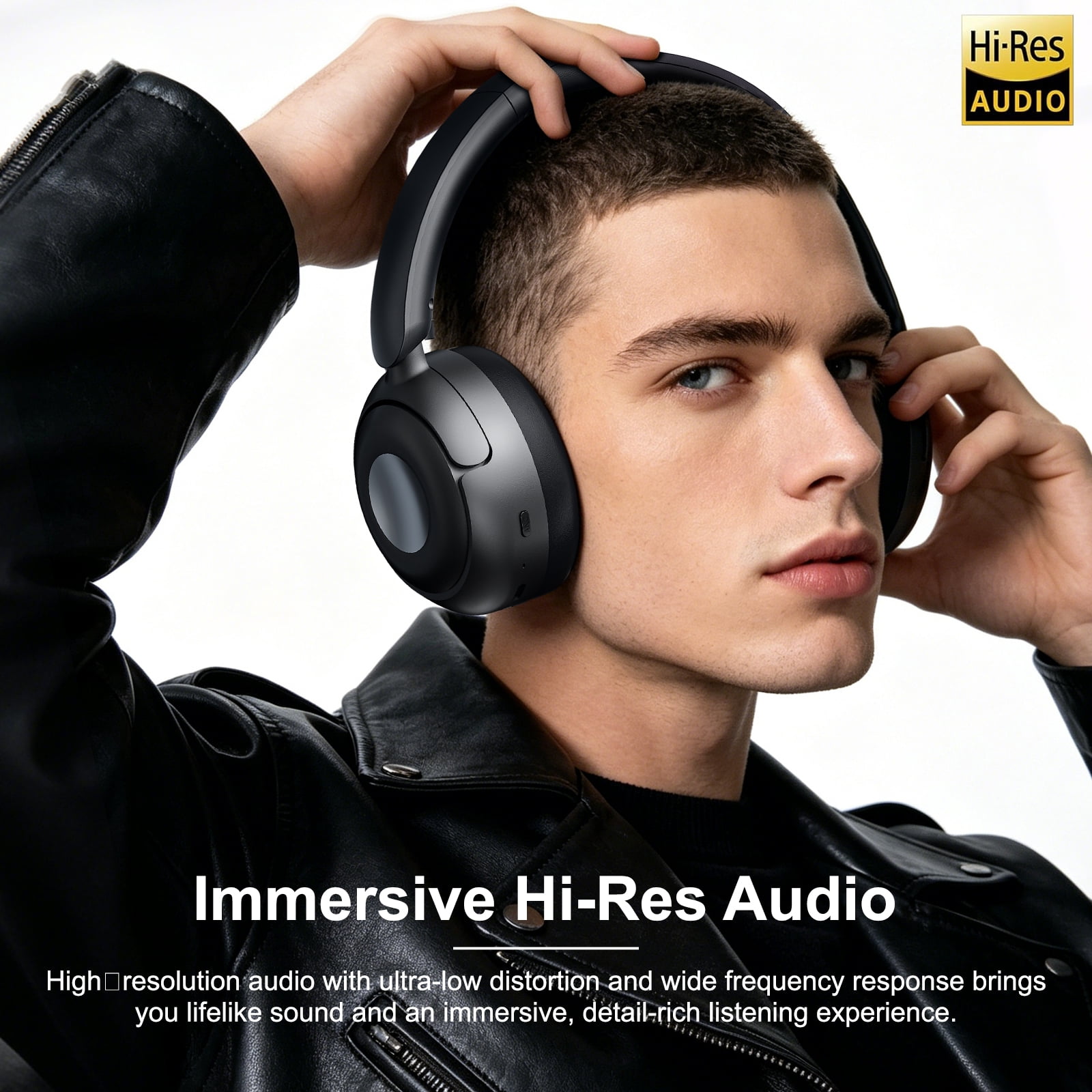 Hybrid Active Noise Cancelling Headphones, -50dB Bluetooth Headphones 5.4, 70H Playtime,Clear Call with 6 ENC Mic, Bass Boosted by 95%, Wireless Over Ear Headphones, for Travel Home Office thumbnail 10