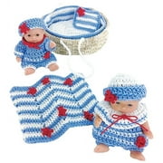 Mary Maxim Moses Basket and Baby Sailor Outfits