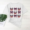 thumbnail image 2 of UVEASISHA Cute Bow Print T-Shirts for Women Short Sleeve 4th of July Shirt Holiday Party Shirts 2025 Summer Casual Patriotic Tops White XXXL, 2 of 5