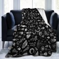 thumbnail image 1 of Witch's Hat Black Bats and Decorated Pumpkins for Sofa Bed Couch Chair Halloween Theme Flannel Throw Blanket Gift Spiderwebs Fivean unisex, 1 of 2
