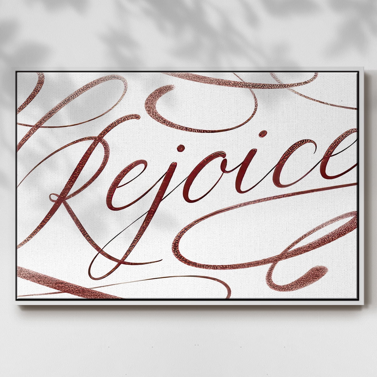 Rejoice - Framed Gallery Wrapped Holiday Canvas - 17 x 25 - White Frame