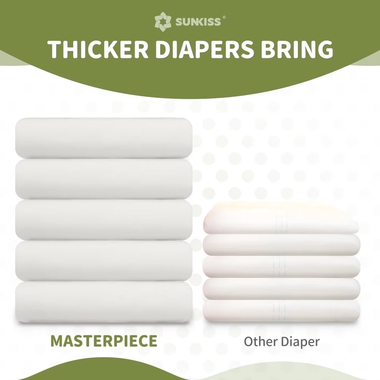 SUNKISS Masterpiece Adult Diapers with Tabs, Unisex Disposable