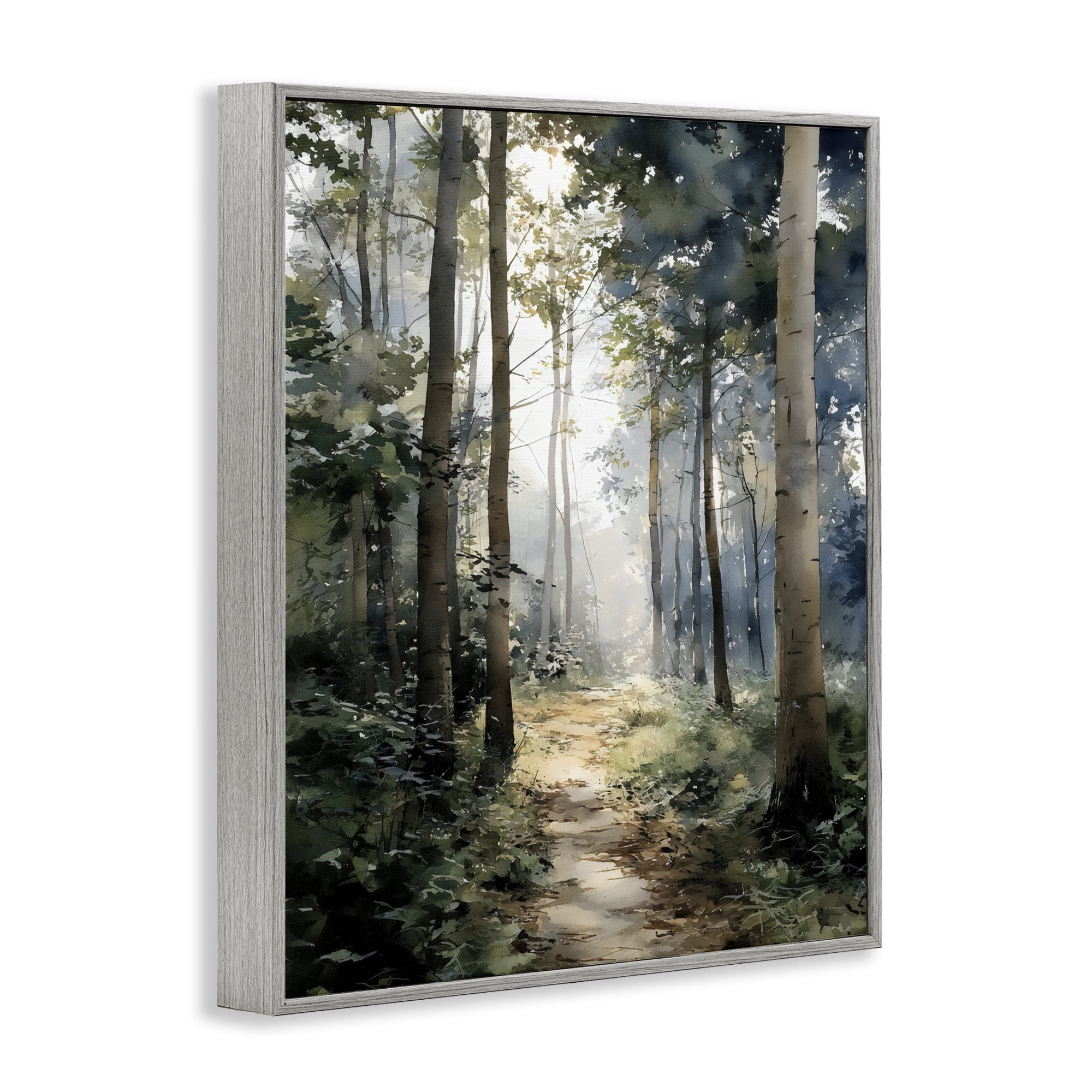 Stupell Industries Forest Path in Morning Gray Framed Giclee Art, design by Franklyn Gregory