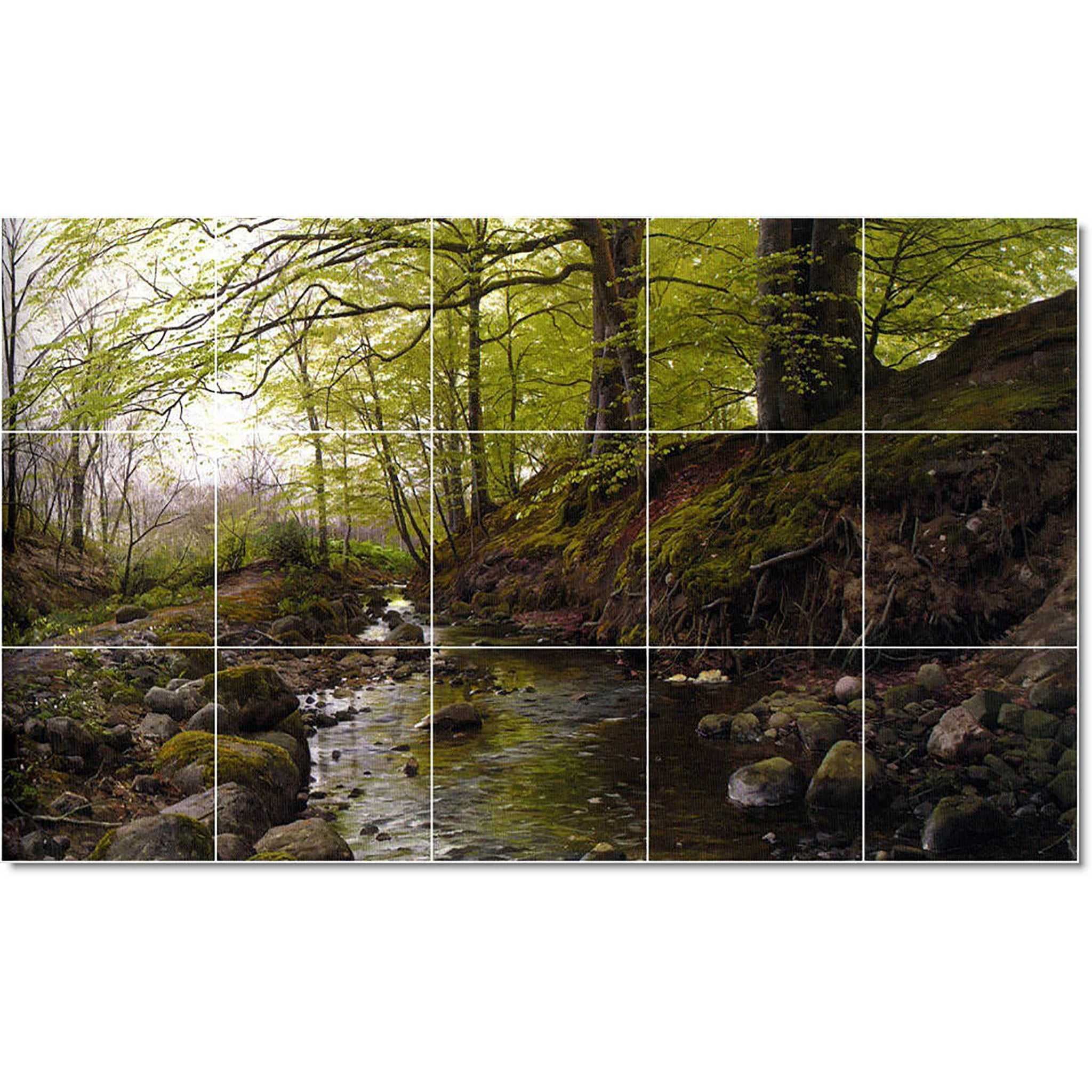 Ceramic Tile Mural-Peder Mork Monsted Country Painting 312. 21.25" w x 12.75" h using (15) 4.25 x 4.25 ceramic tiles