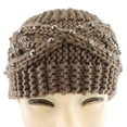 thumbnail image 4 of Women's Headband Hand Knitted Hair Band Head Wrap Earmuff w Flowers, Crystals & Lace, 4 of 12
