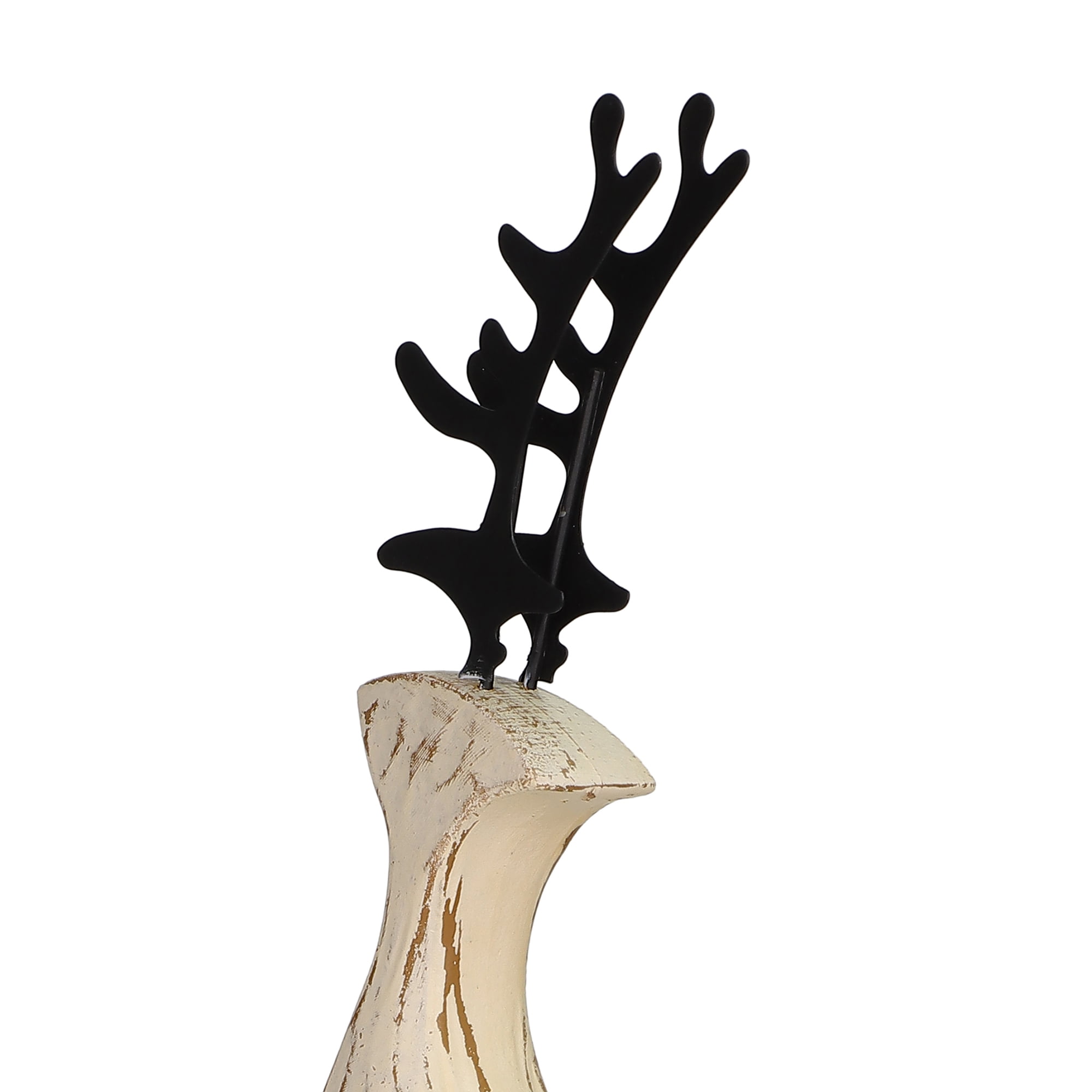HOLIDAY TIME PL 11 in Large Wood Deer Home Decor, HOLIDAY TIME PL LARGE WOOD DEER