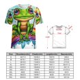 thumbnail image 2 of Rainbow Frog Flower Torch Womens Tops Women's Fashion Casual Short Sleeve Flower Print Round Neck Pullover Top Blouse, 2 of 6