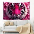 thumbnail image 4 of RKSupls Tapestry Wall Hanging Art, Bold Pink Floral Tiger Hibiscus Exotic Tapestry Decoration for Daily Bedroom, Dorm, Living Room, Apartment Hallway Home Decor, 4 of 5