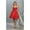 Red, variant on Women's May Queen MQ1654 V Neck Simple Solid Satin Short Hoco Dress Christmas - New Year Holiday Red 18