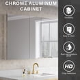 thumbnail image 4 of ANGELES HOME 52" x 32" Bathroom Mirror Medicine Cabinet, Copper-Free Safety Glass, 3 Doors, Surface or Recessed Mount, 9 Adjustable Shelves, 4 of 14