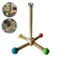 thumbnail image 4 of Spinning Birds Stand Perch Toy 360 Degree Rotation Wooden Exercise Wheel Parrot Perch Cage Accessories for Parakeets Budgies Lovebirds Finch Conure, 4 of 8