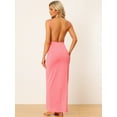 thumbnail image 4 of DARING DIVA Cover Ups Adjustable Strap Backless Wrap Maxi Dress S Pink, 4 of 6