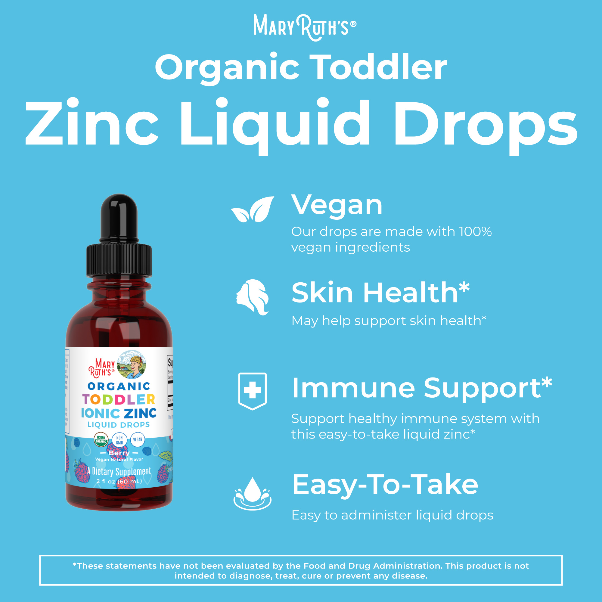 Toddler Liquid Ionic Zinc with Organic Glycerin by MaryRuths Zinc