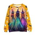 thumbnail image 5 of DOSUKRAI Fall Halloween Sweatshirts for Women 2025 Trendy Cute Ghost Graphic Long Sleeve Sweatshirt Crewneck Spooky Season Sweaters Multicolor,XXL, 5 of 5