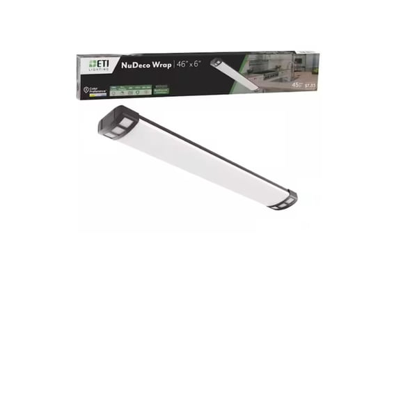 ETI 46”x 6” NuDeco LED Wrap Light with Black Finish, 4500 Lumen, 3CCT Color Preference, Dimmable, 120-Volt, C03031401A
