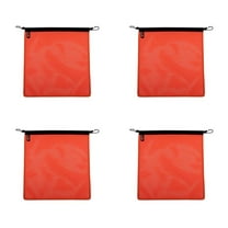 Orange Safety Flag with Bungees Cord DOT Compliant - 18 Inch x 18 Inch High Visibility Vinyl Mesh Warning Flags, 4 Pack