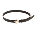 thumbnail image 2 of Adjustable Multi Holes Fitted Jeans Belt Faux Leather Metal Flower Fake Pearl Buckle Women Thin Belt Clothes Ornament, 2 of 8