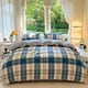 thumbnail image 5 of Check Pattern Gentleman Plaid Printed Bedding Set Floral Duvet Cover Pillowcase, 5 of 11