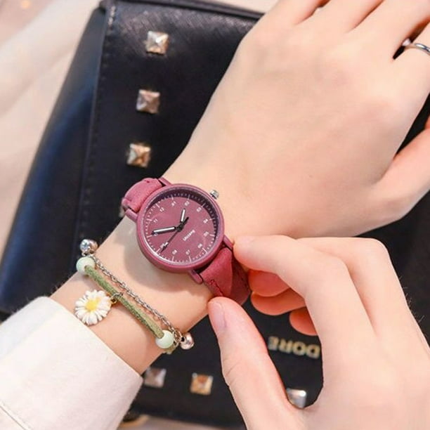 Alician Women Simple Stylish Watch With Imitation Leather Band Antique Mori Wrist Watch For Middle School Student Girl