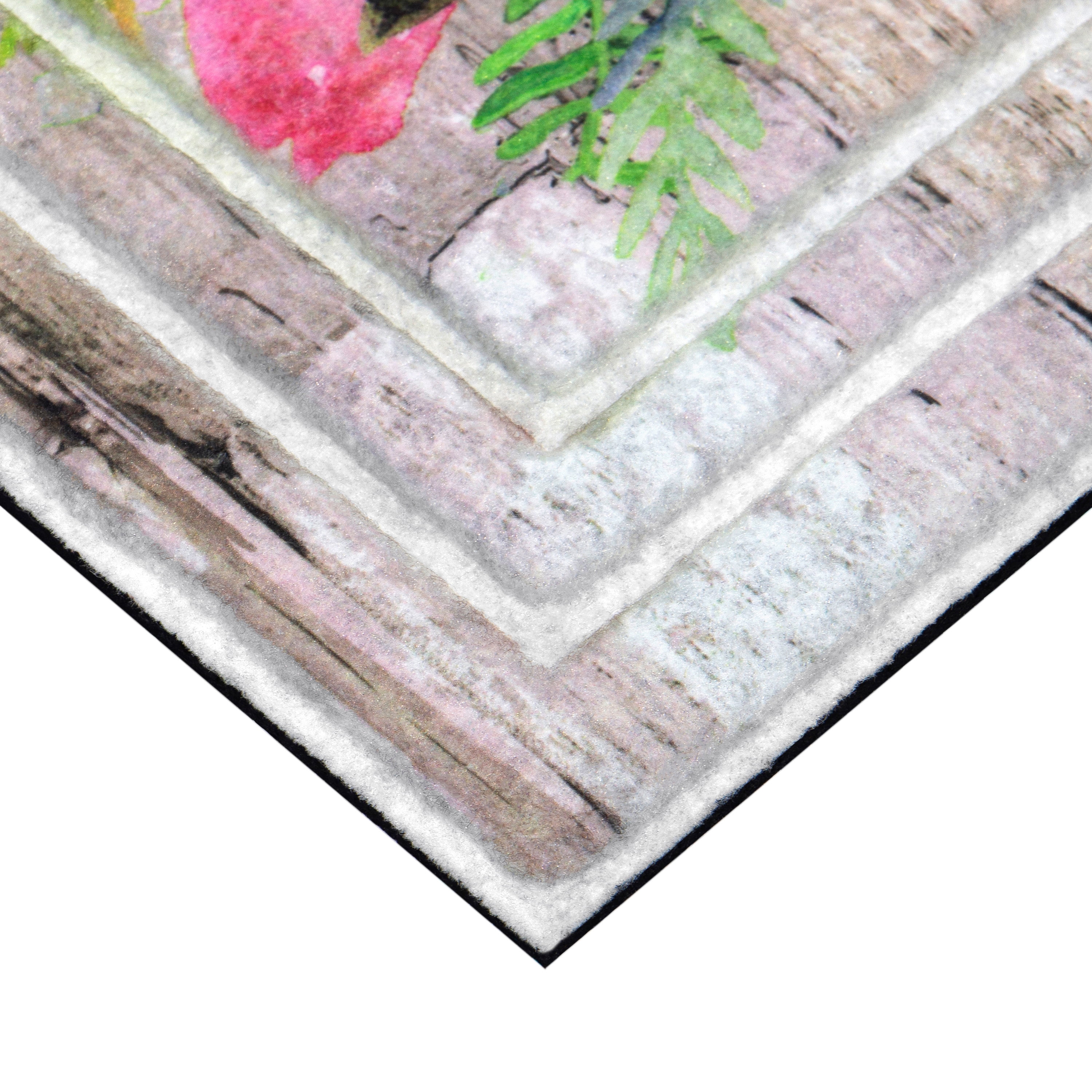 Apache Mills Fashionables Deluxe Welcome To Our Home Flowers and Succulents Indoor/Outdoor Doormat, 1.5' x 2.5'