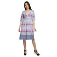 thumbnail image 1 of Moomaya Robe à Manches Courtes pour Femmes Robe de Soirée en Coton Imprimé Tenue Décontractée, 1 of 4