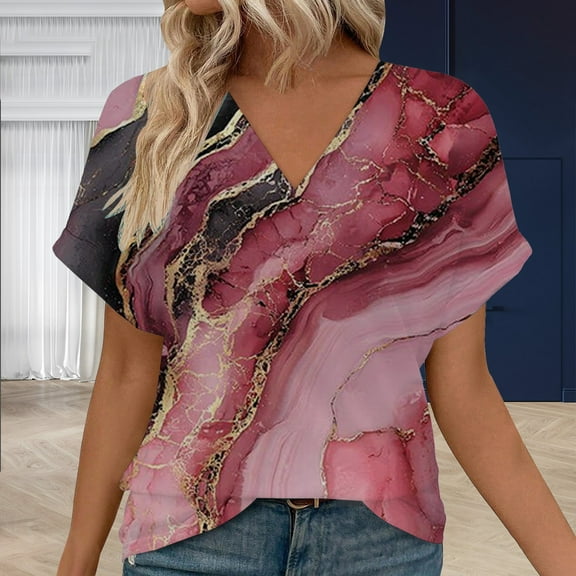 BILIKEYU Womens Tops Short Sleeve Shirts, Blouses for Women Dressy Casual, Womens Blouses, Summer Blouses