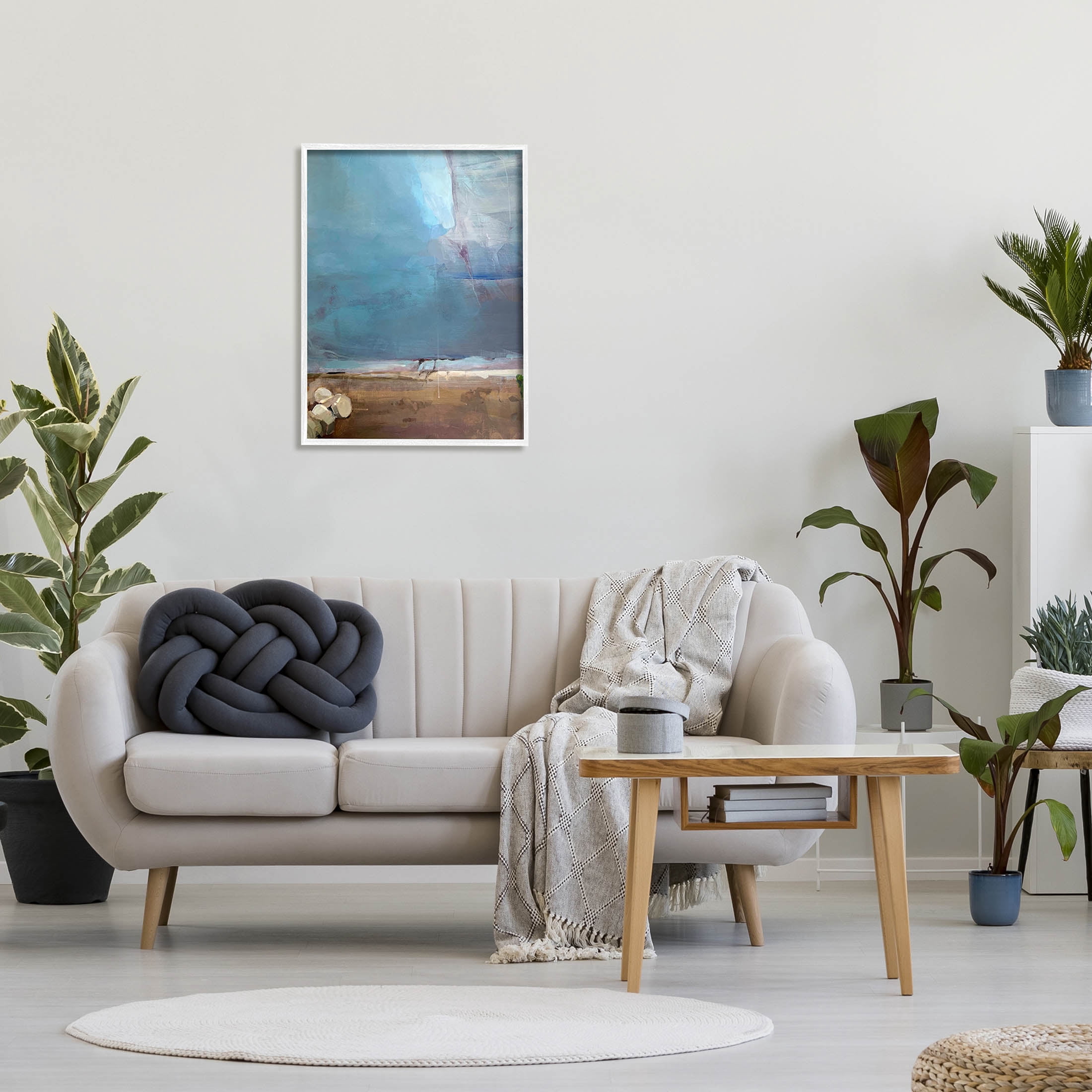 Abstract Sky Scenery Landscape Abstract Painting White Framed Art Print Wall Art