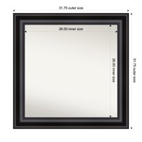 Amanti Art Custom Framed Wall and Bathroom Mirror (31.75 x 31.75 in.), Grand Black Frame
