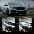 thumbnail image 2 of SEBLAFF Headlight Replacement for 10TH Gen Honda Civic Sedan/Coupe/Hatchback/Type R 2016 2017 2018 2019 Passenger Side Headlamp with LED DRL Normal HO2502176 HO2503173, 2 of 7