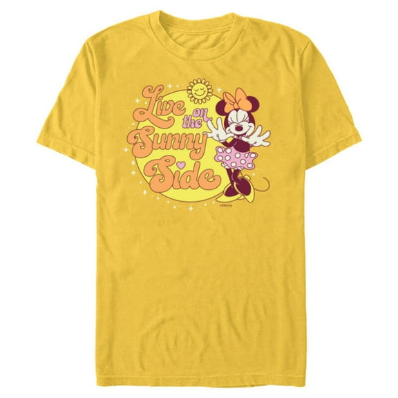 Disney Minnie Mouse Live on the Sunny Side Retro - Short Sleeve Blended T-Shirt for Adults - Customized-Yellow