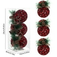 thumbnail image 3 of PEIBang 3Pcs Christmas Plaid Ball Ornaments,Black and Red Plaid Ball Ornaments with Pine Cones,Christmas Tree Hanging Balls for Festive Decoration, 3 of 6