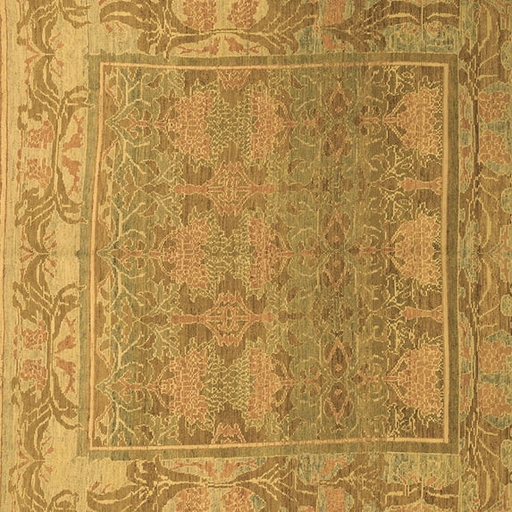 Ahgly Company Indoor Square Abstract Brown Modern Area Rugs, 6' Square